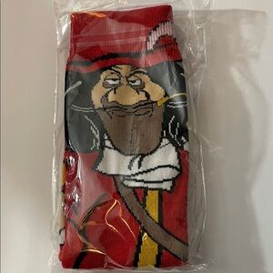 Captain Hook Themed Red Socks Disney Pirate Villain. Collectible Merchandise New